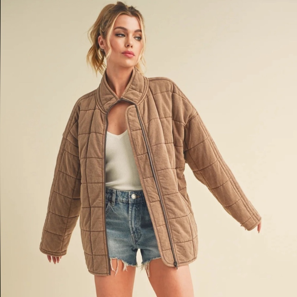 RARE LIKE NEW! Free People Dolman Quilted Knit Jacket Coat Womens Tops Size M